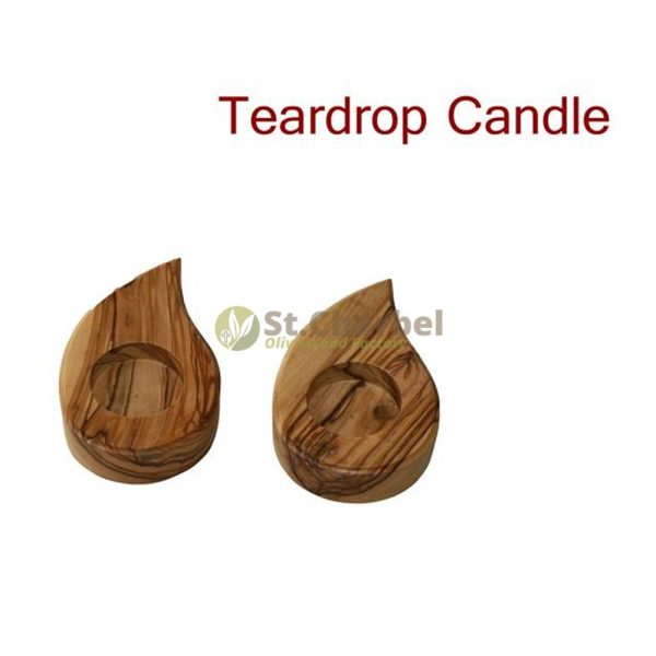 Olive Wood Candle Holder