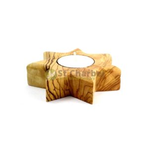 Olive Wood Candle Holder