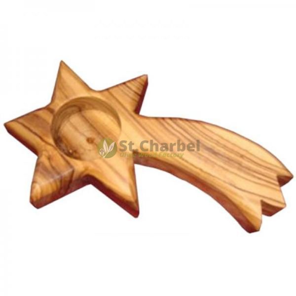 Olive Wood Candle Holder