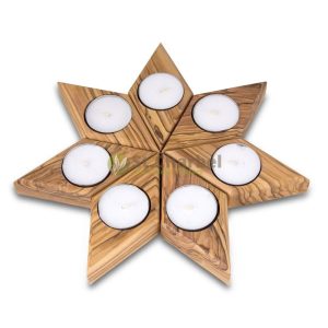 Olive Wood Candle Holder