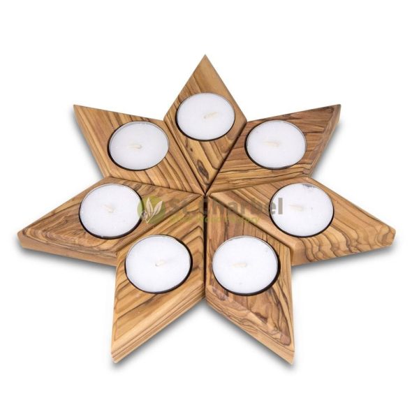 Olive Wood Candle Holder