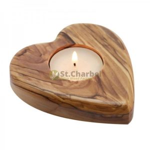 Olive Wood Candle Holder